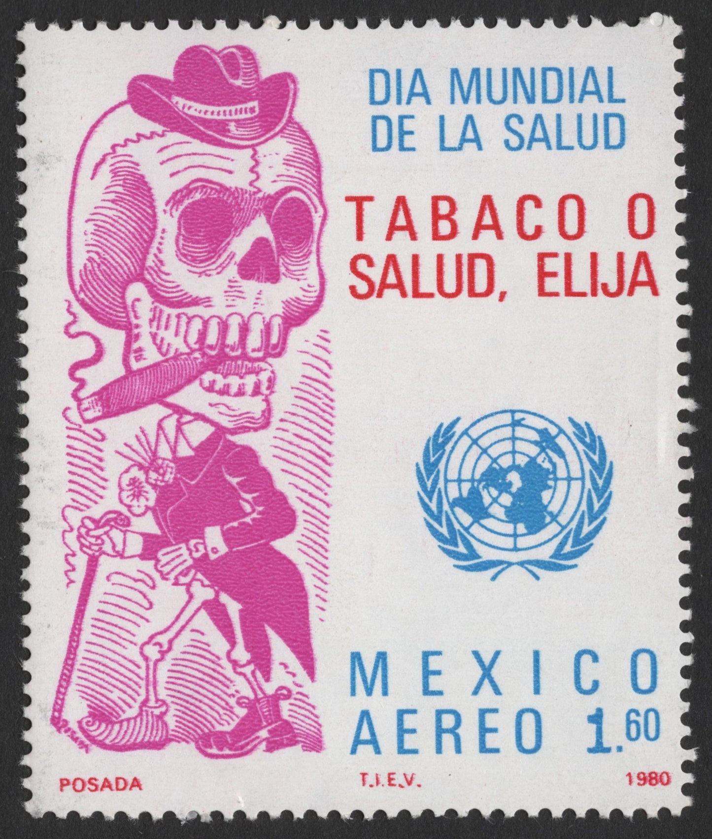 SCG1155 - Mexico 1980 Airmail – World Health Day “Tobacco or Health” Campaign