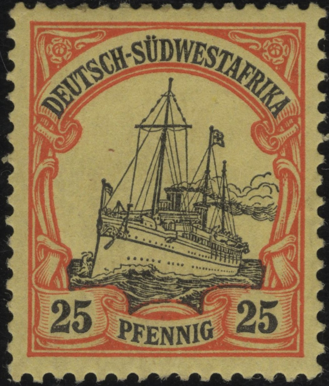 SCG1132 - German South West Africa 25 Pfennig Ship Stamp