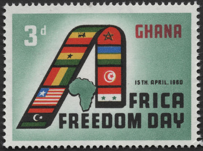SCG1158 - Ghana 1960 Africa Freedom Day Stamp Set – Pan-African Flags