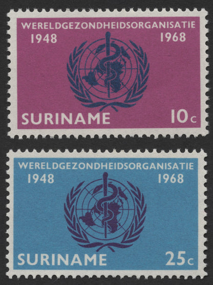 SCG1164 - Suriname 1968 – WHO 20th Anniversary Stamps