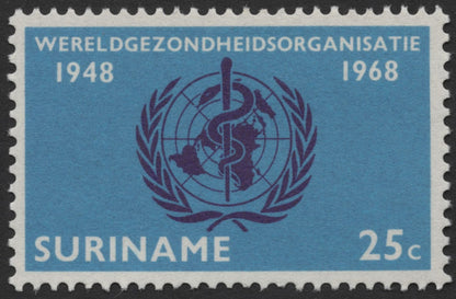SCG1164 - Suriname 1968 – WHO 20th Anniversary Stamps