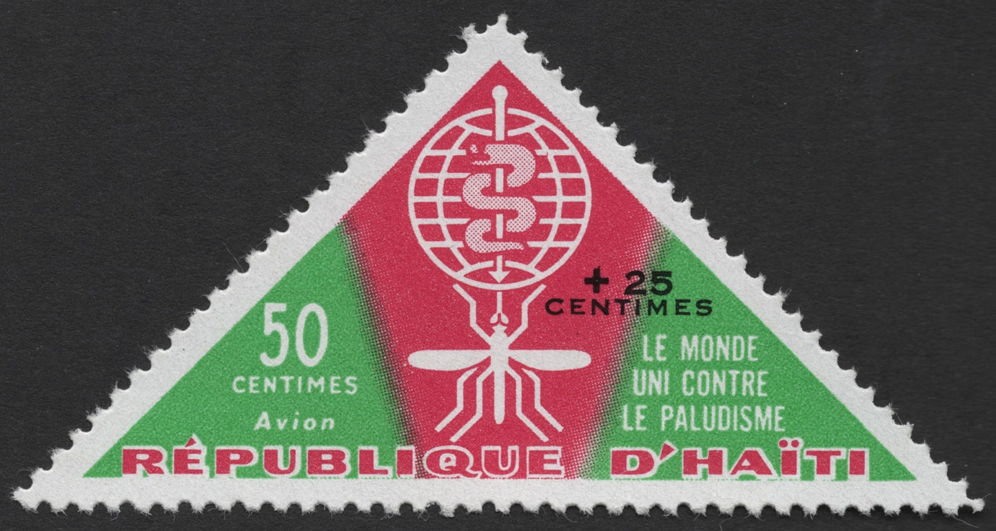 SCG1168 - Haiti – Triangular Anti-Malaria Semi-Postal Stamps (Colorful Variant Set)