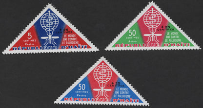 SCG1168 - Haiti – Triangular Anti-Malaria Semi-Postal Stamps (Colorful Variant Set)