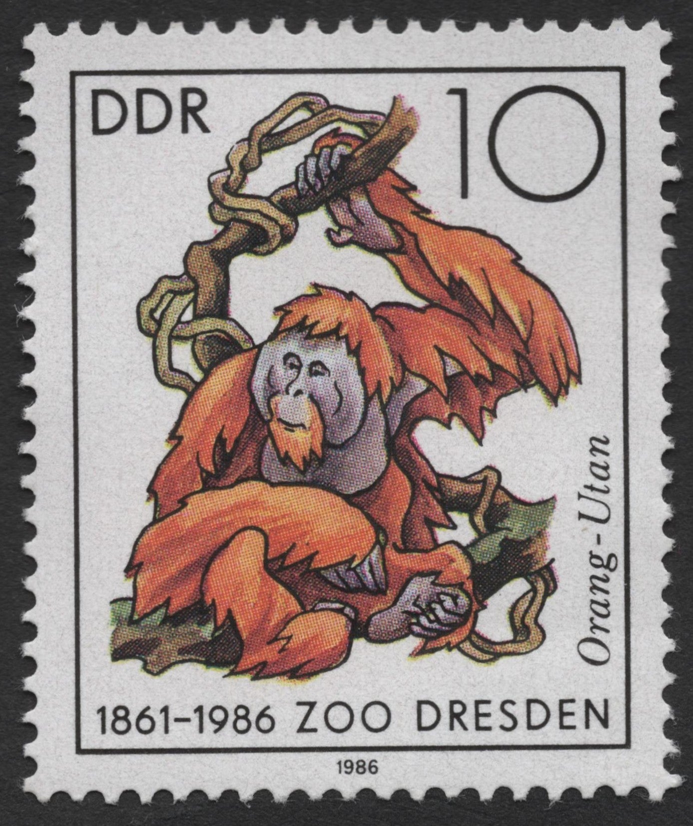 SCG1287 - East Germany 1986 – Orangutan, 125 Years of Dresden Zoo