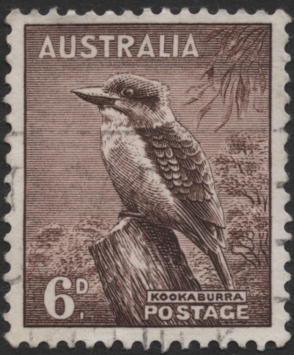 SCG1341 - Australia 6d Kookaburra Stamp (Used)