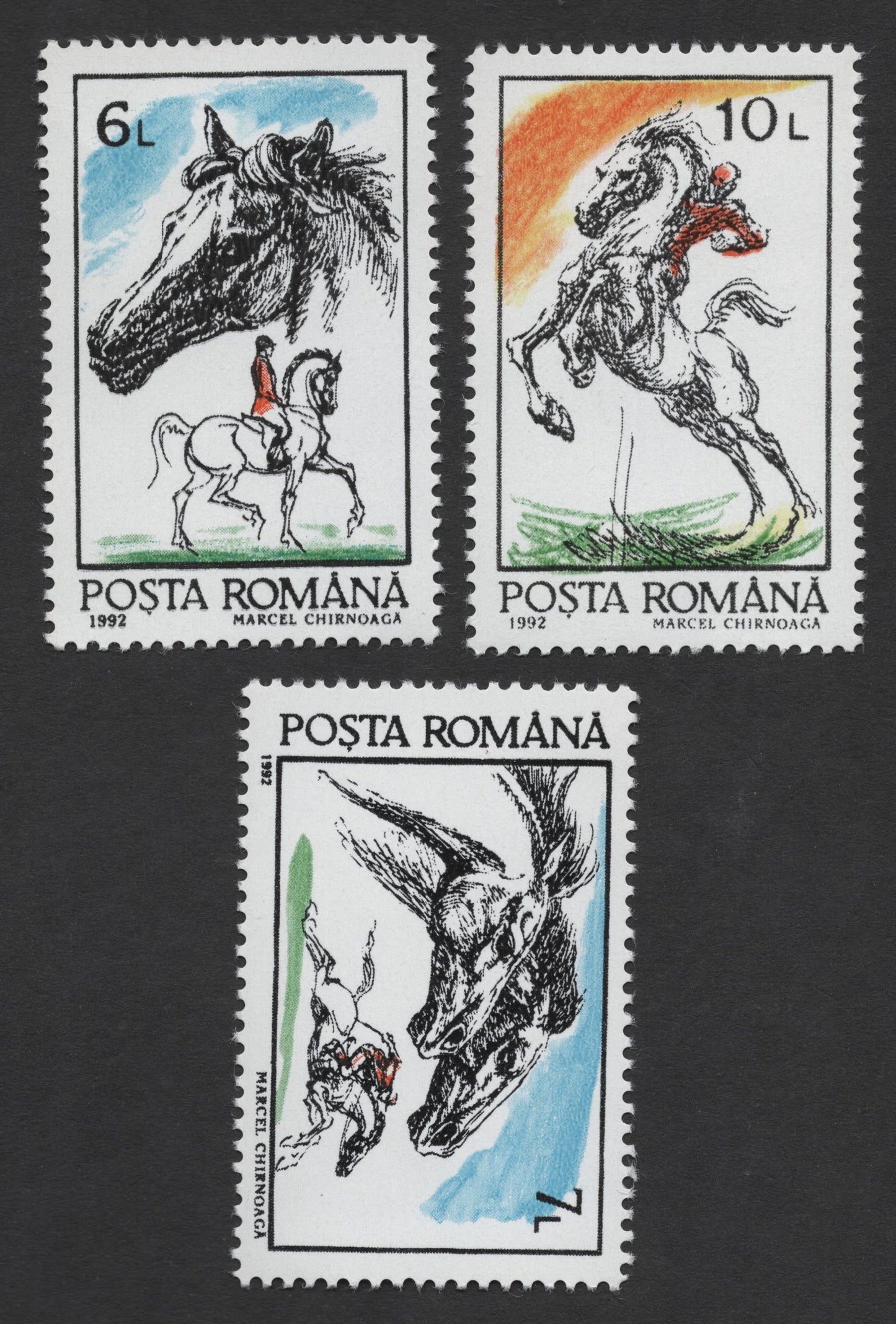 SCG1420 - Romania – 1992 Artistic Horse Series by Chirnoagă