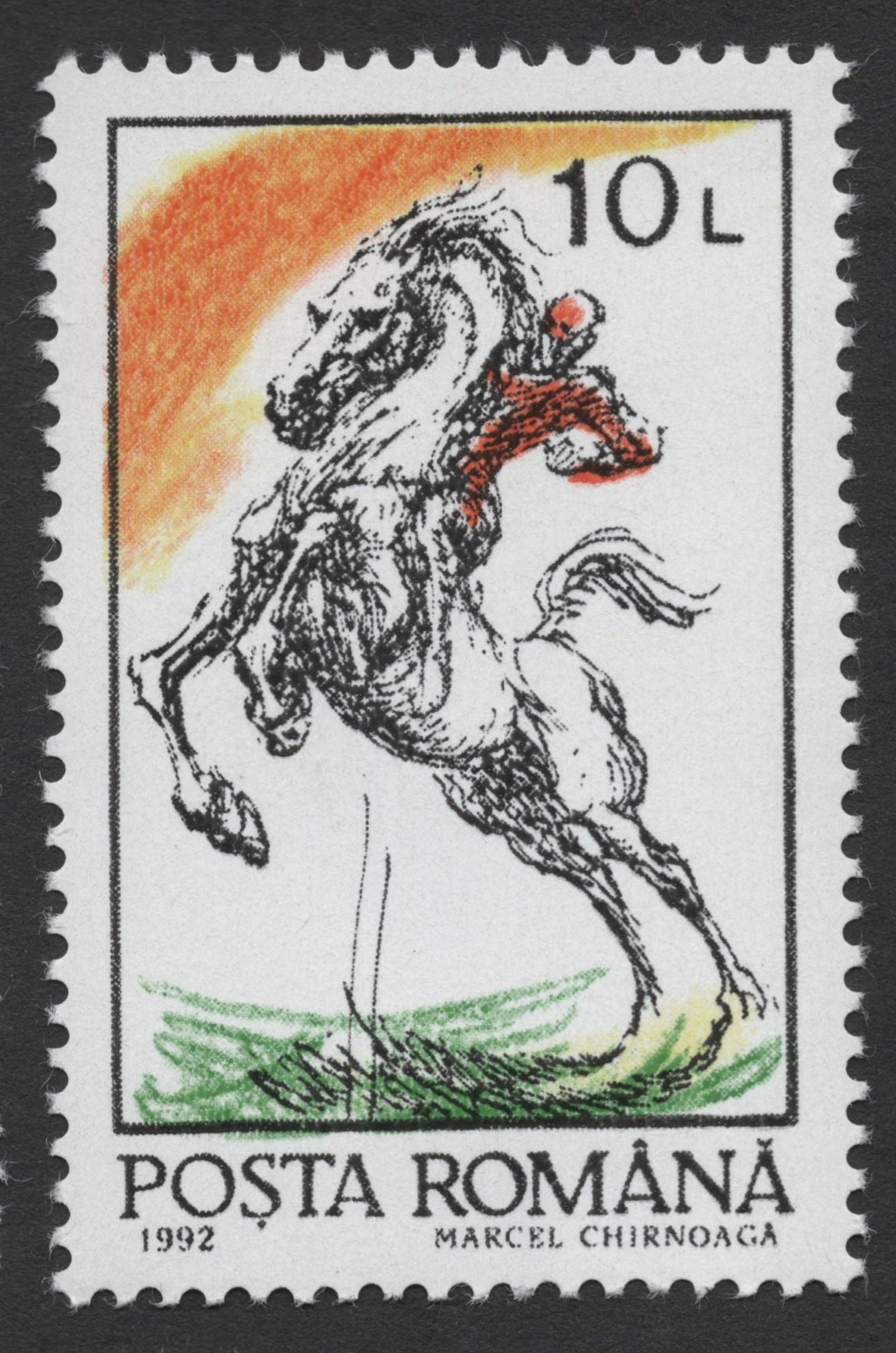 SCG1420 - Romania – 1992 Artistic Horse Series by Chirnoagă