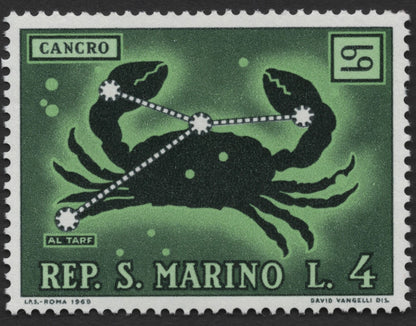 SCG1415 - San Marino 1969 – Zodiac Constellations (Leo & Cancer)