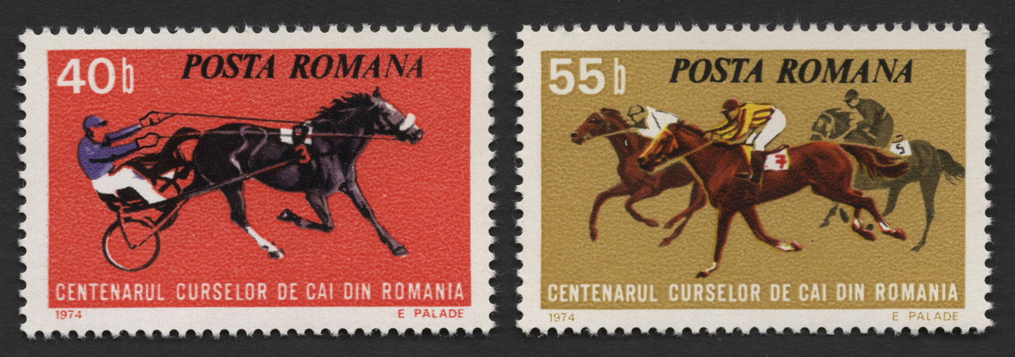 SCG1414 - Romania 1974 – Centenary of Horse Racing (Set of 2)