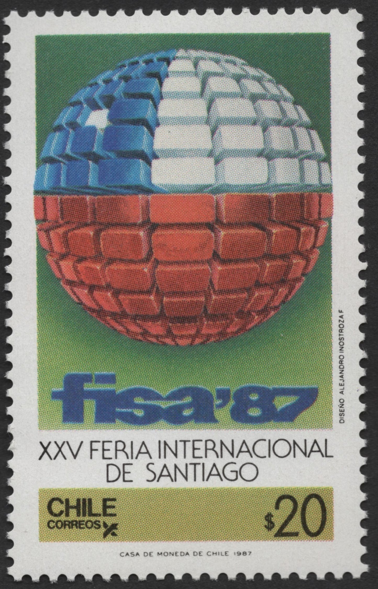 SCG1471 - Chile 1987 FISA ’87 – Santiago International Fair $20