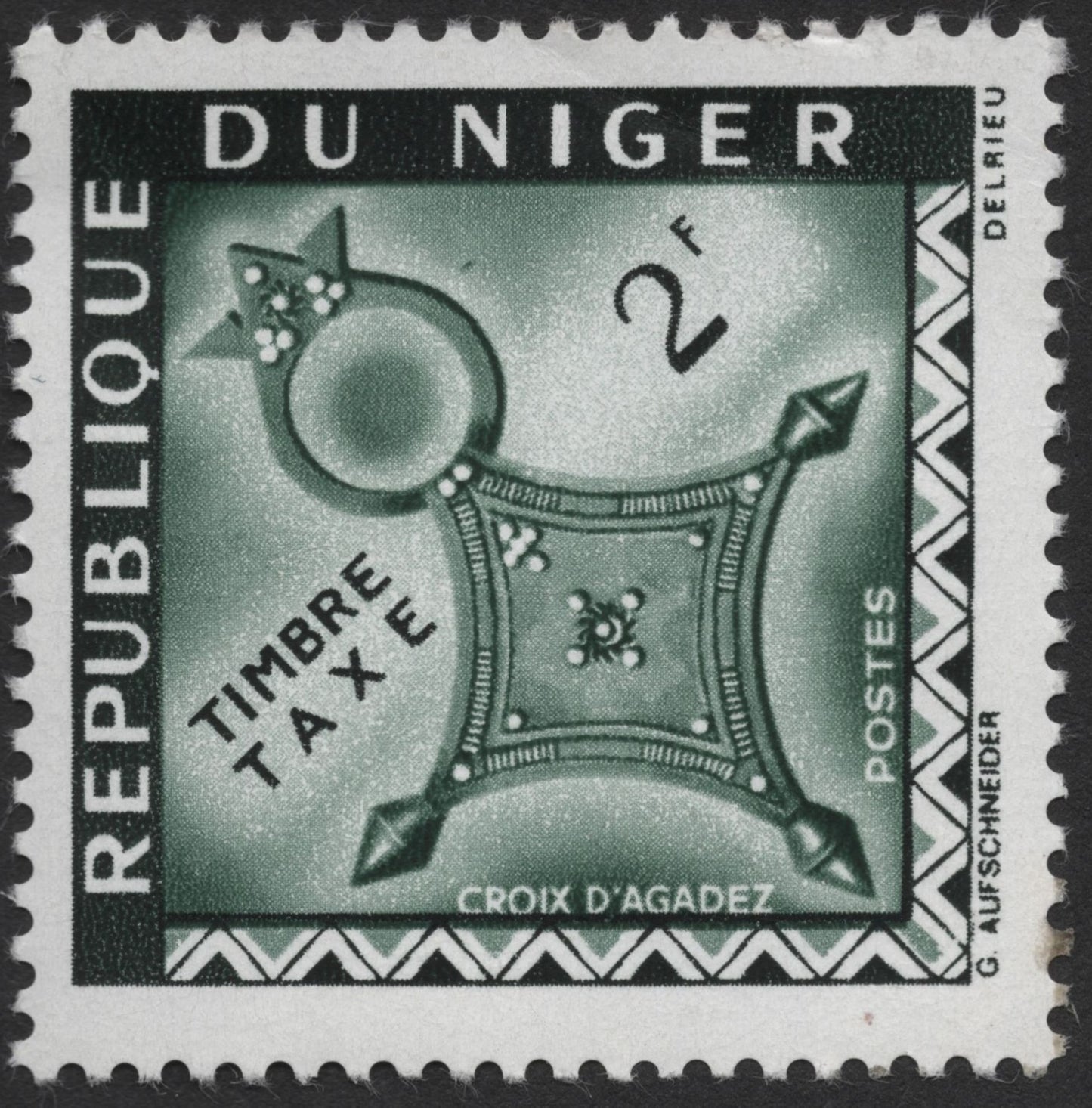SCG1463 - Niger Postage Due Stamp – 2 Francs Croix d’Agadez