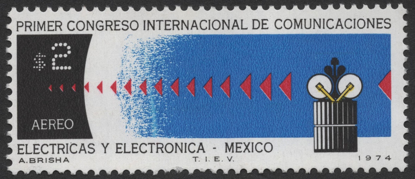 SCG1488 - Mexico 1974 – 1st International Communications Congress Airmail $2