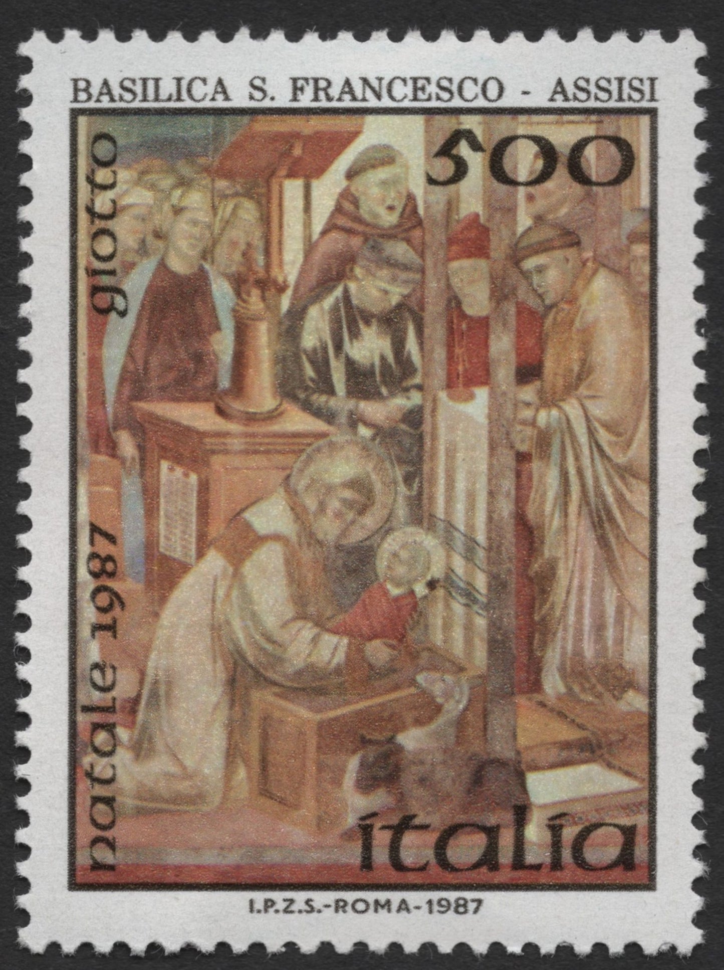 SCG1478 - Italy 1987 Christmas – Giotto Nativity Fresco, 500 Lire