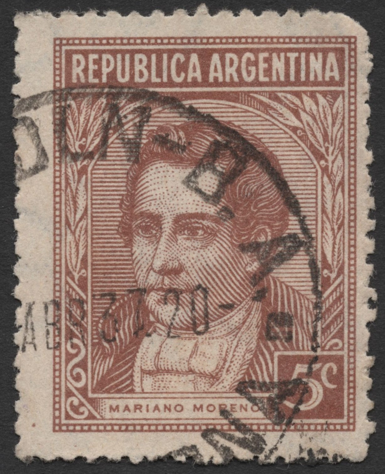 SCG1539 - Argentina 5c Mariano Moreno – Definitive Stamp (Used)