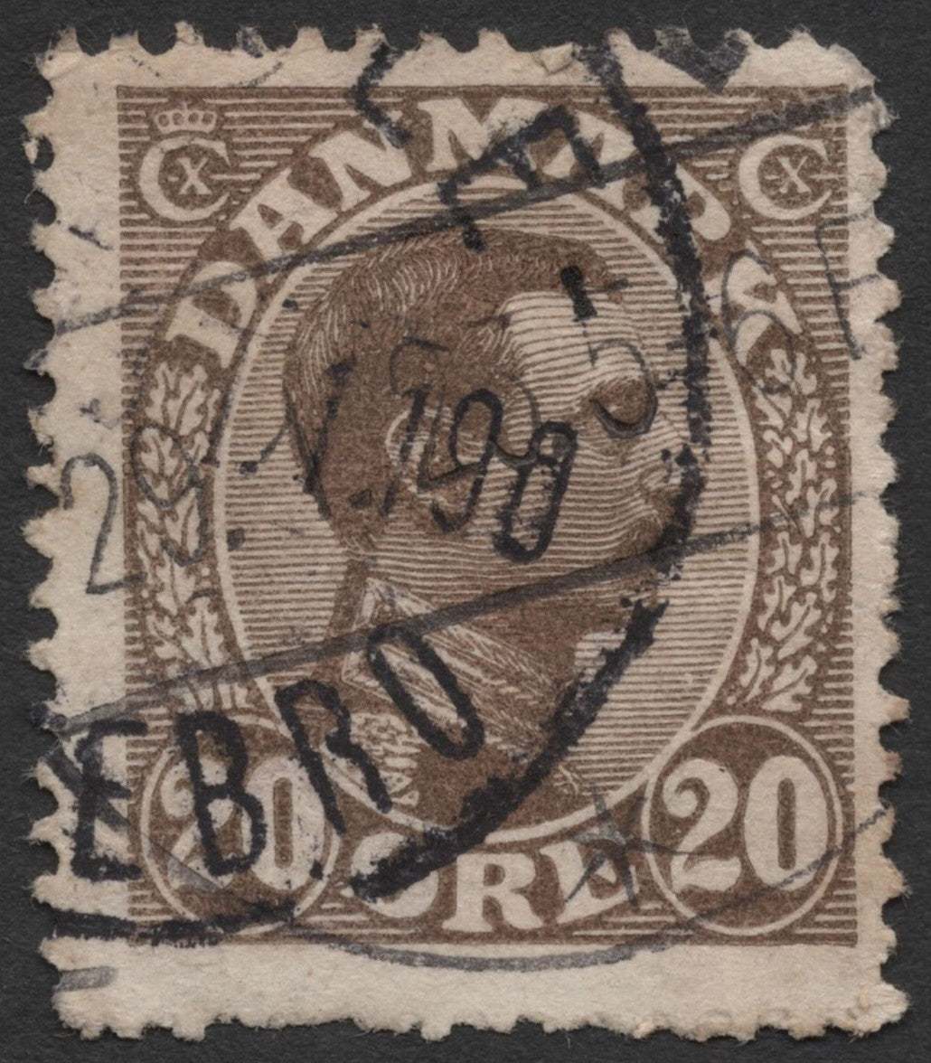 SCG1545 - Denmark 1905 - King Christian IX Brown Stamp (Used)