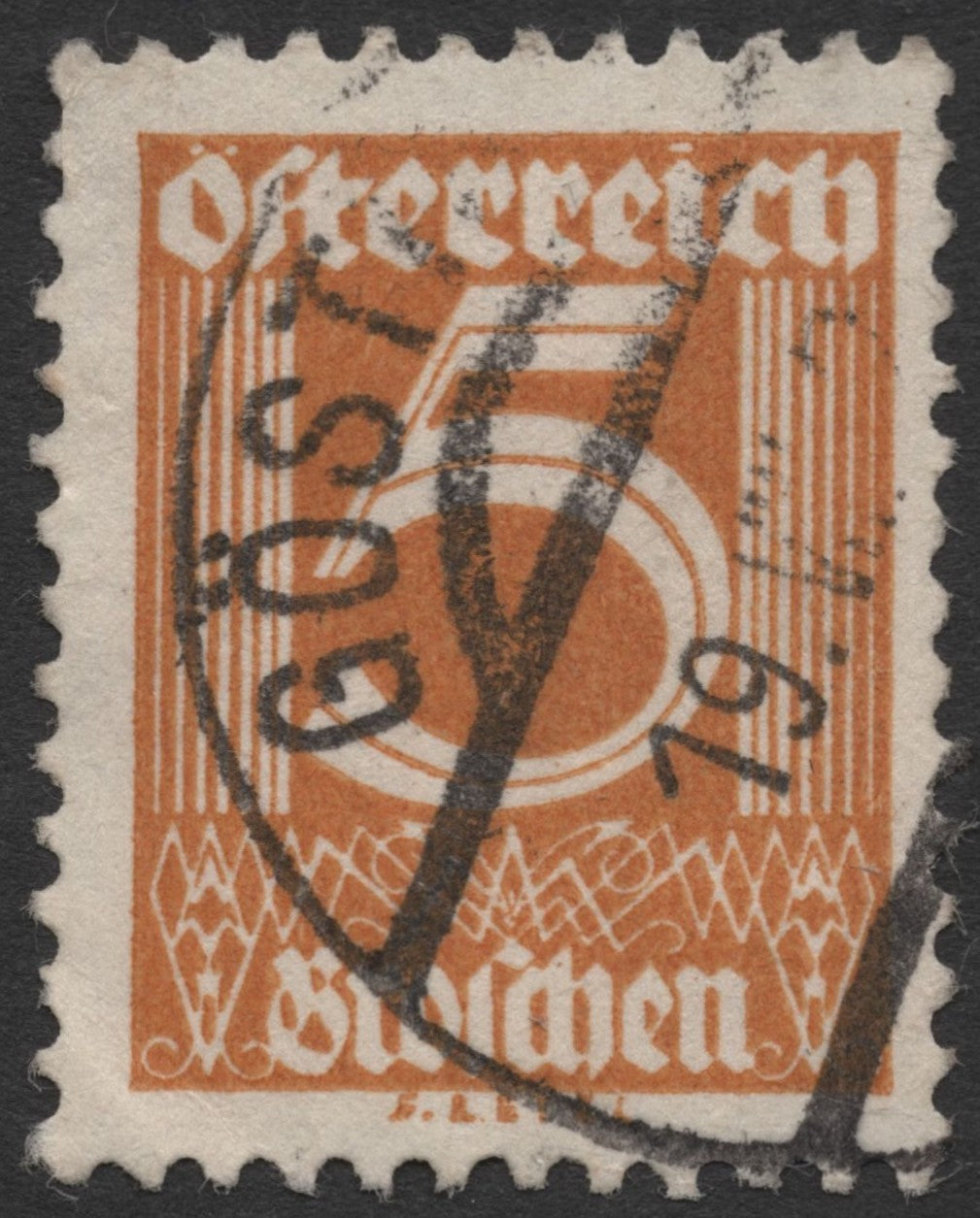 SCG1550 - Austria Orange Gothic Font Stamp – 5g Value