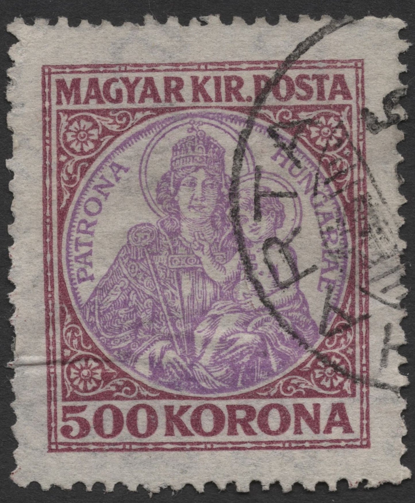 SCG1522 - Hungary 1920 – 500 Korona "Madonna and Child" High-Value (Used)