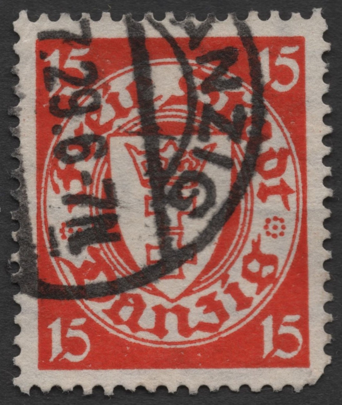 SCG1524 - Danzig 1921 – 15 Pf Red Coat of Arms (Used)