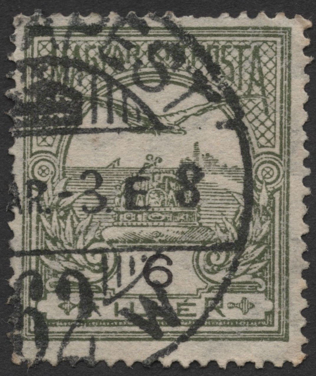 SCG1533 - Austria 1908 – 5h Hofburg Palace Stamp (Used)