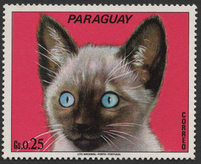 SCG1557 - Paraguay Feline Portraits Stamp Trio – 1970s Colorful Issue