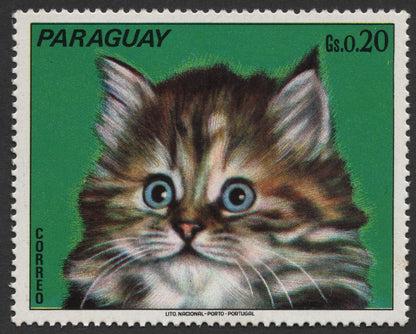 SCG1558 - 1970s Paraguay Kitten Series – Set of 4 Stamps