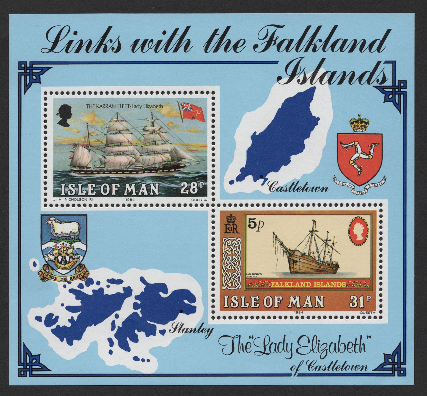 SCG1562 - Isle of Man 1984 – Links with the Falkland Islands: The Lady Elizabeth - Miniature Sheet