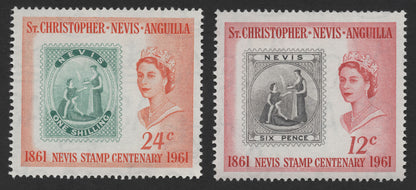 SCG1703 - 1961 Nevis Stamp Centenary – "Stamp on Stamp" Issue from St. Christopher-Nevis-Anguilla