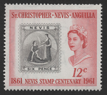 SCG1703 - 1961 Nevis Stamp Centenary – "Stamp on Stamp" Issue from St. Christopher-Nevis-Anguilla