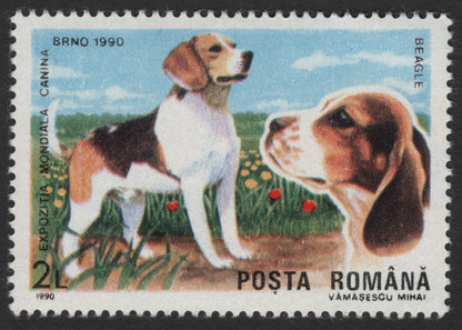 SCG1711 - Romania 1990 Dog Breeds Stamps – World Canine Exhibition, Brno