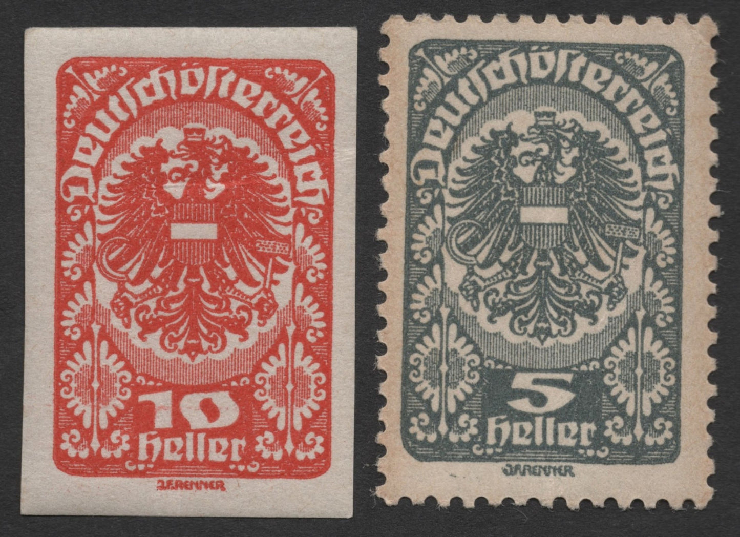 SCG1797 - Austria 1919 Transition Period Stamps – Eagle Type