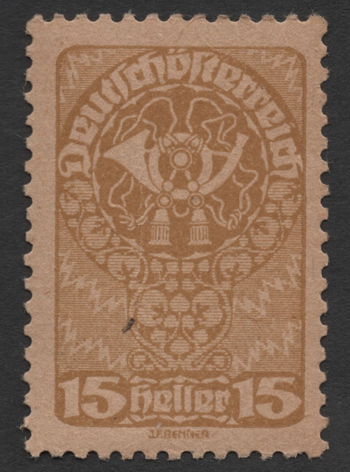 SCG1802 - Austria Republic 15 Heller Art Nouveau Posthorn Design
