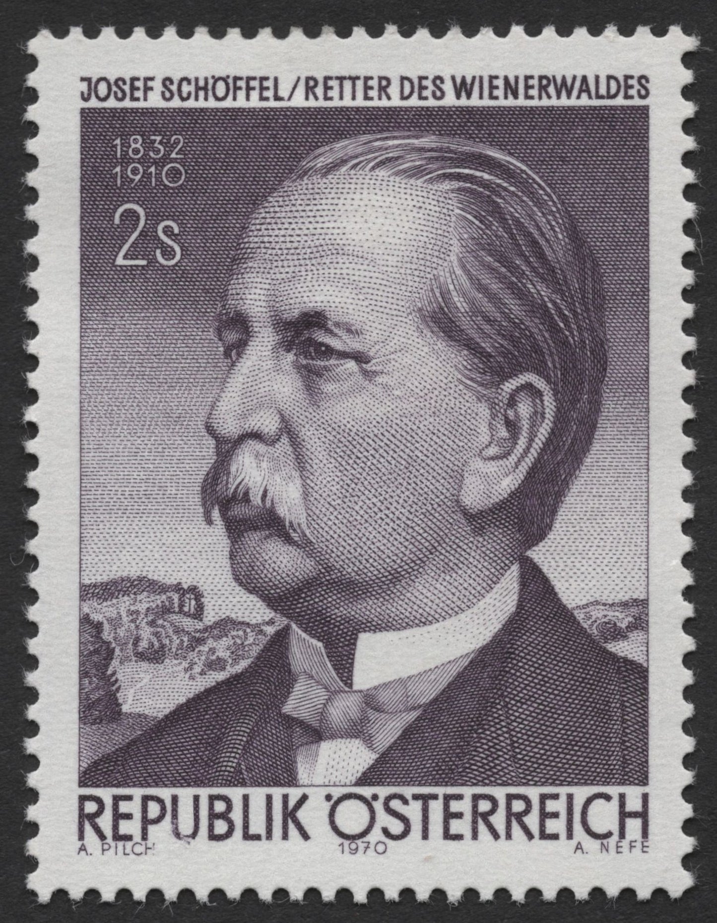 SCG1861  - Austria 1970 – Josef Schöffel, Savior of the Vienna Woods, 2s