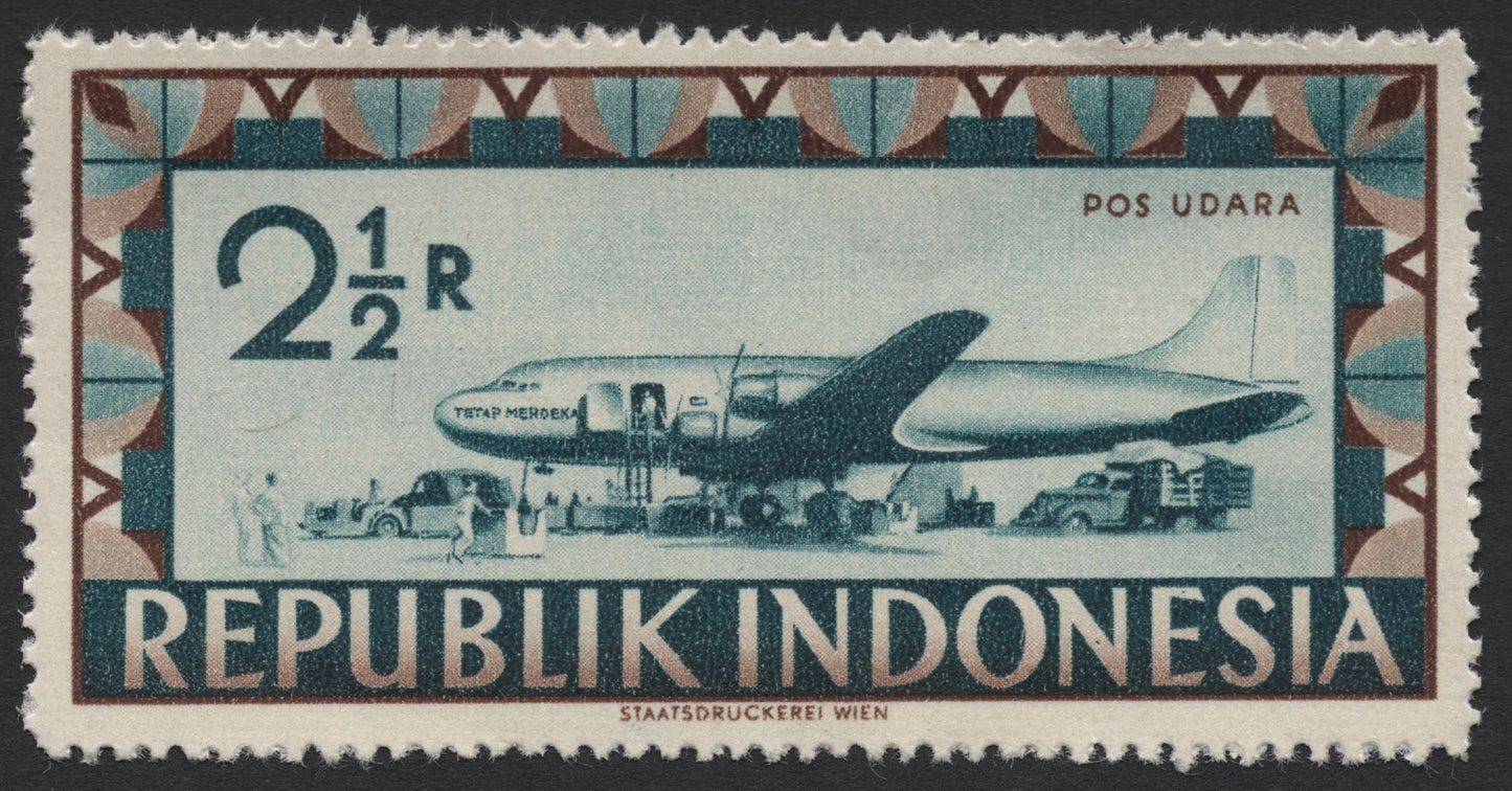 SCG1874 - Indonesia – Airmail Service with “Tetap Merdeka” Aircraft, 2½ Rupiah