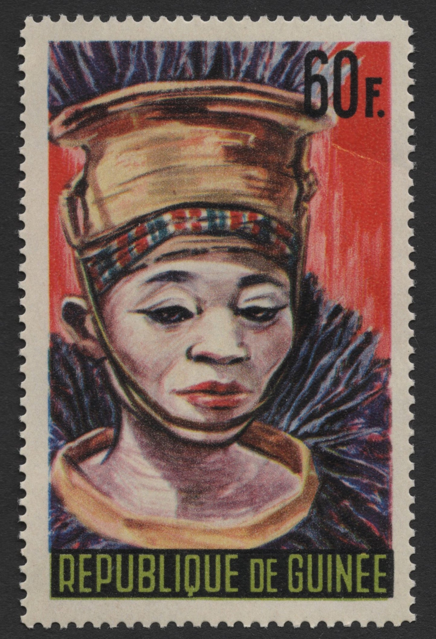 SCG1876 - Guinea – Traditional Headwear Portrait, 60 Francs