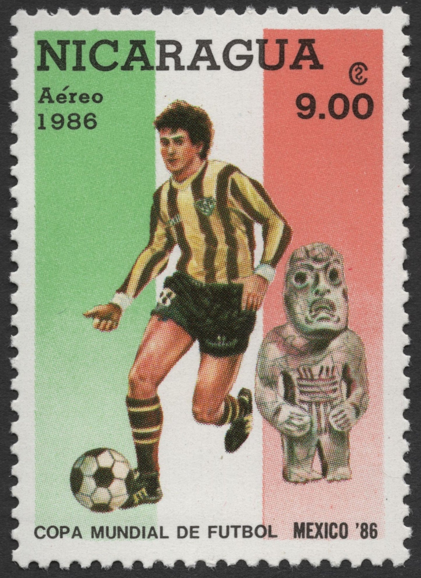 SCG1937 - Nicaragua 1986 World Cup Airmail Stamp – Mexico '86