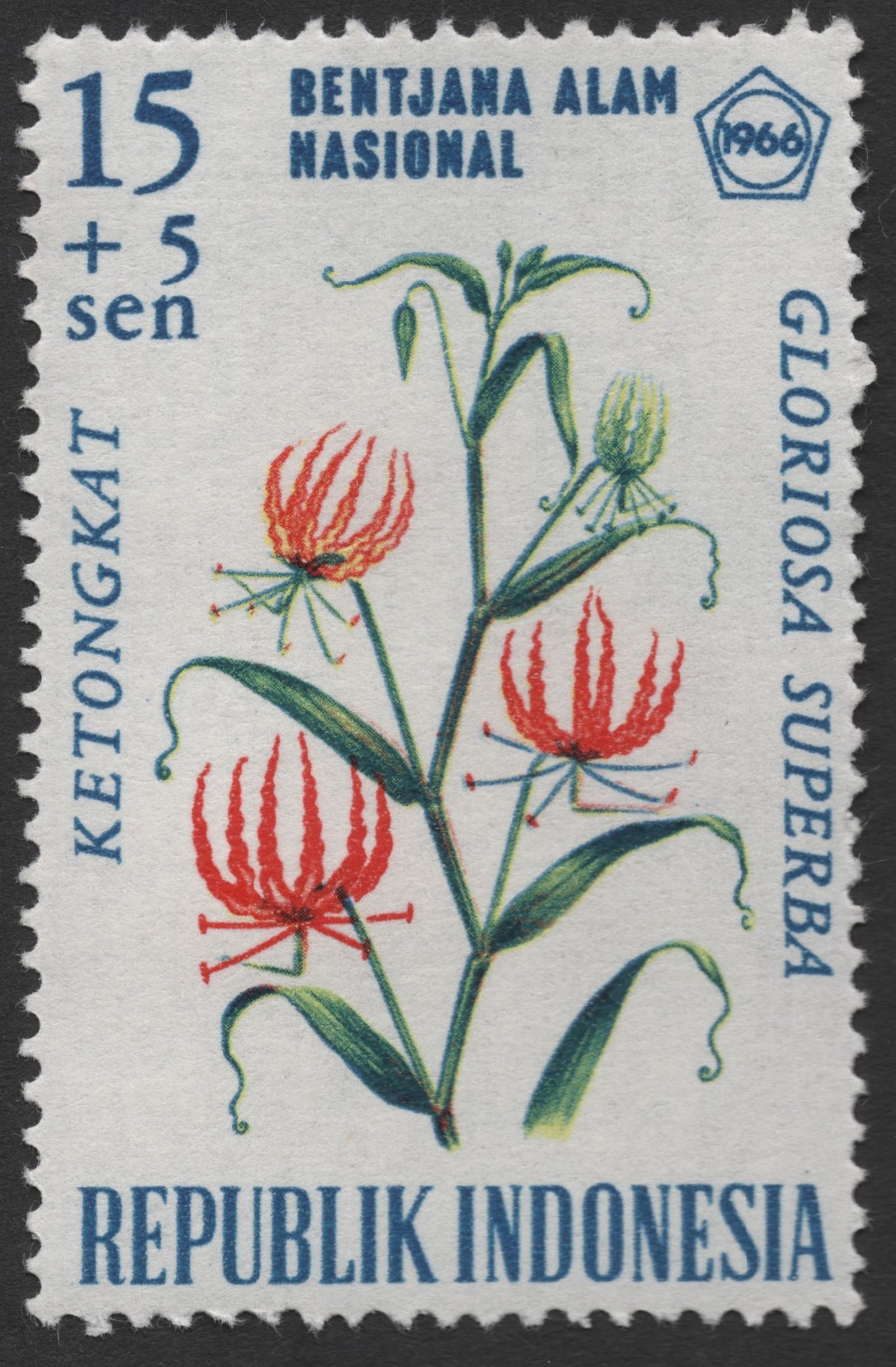 SCG1941 - Indonesia 1966 – Gloriosa Superba (Ketongkat) Stamp