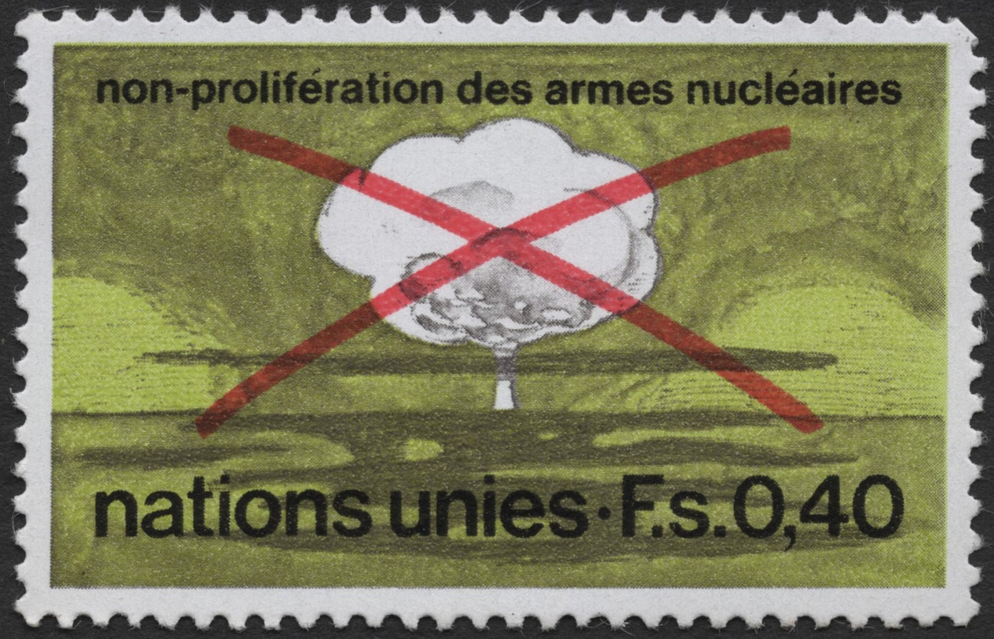 SCG1973 - United Nations 0.40 F.s. Anti-Nuclear Proliferation Stamp (Geneva)
