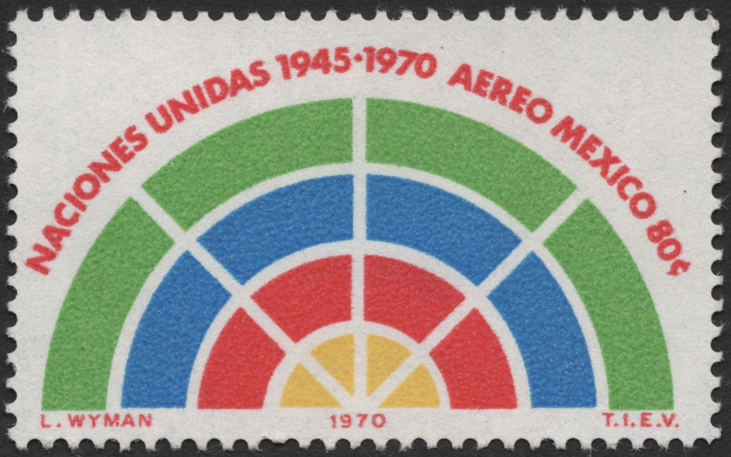 SCG1996 -  Mexico 1970 United Nations 25th Anniversary Airmail Stamp