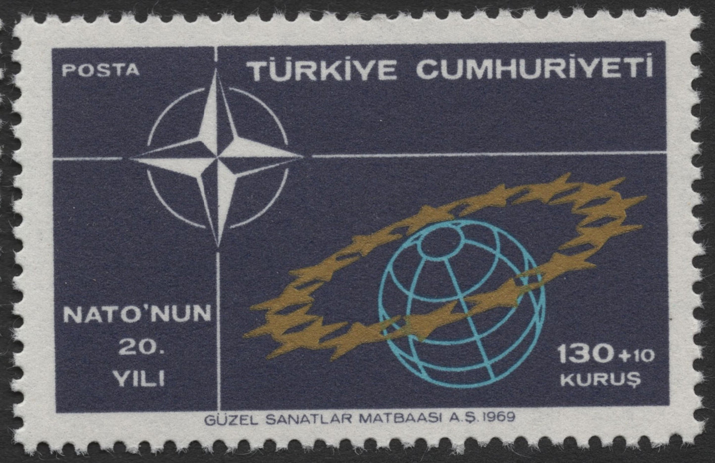 SCG2056 -  1969 Turkey NATO 20th Anniversary Stamp Set