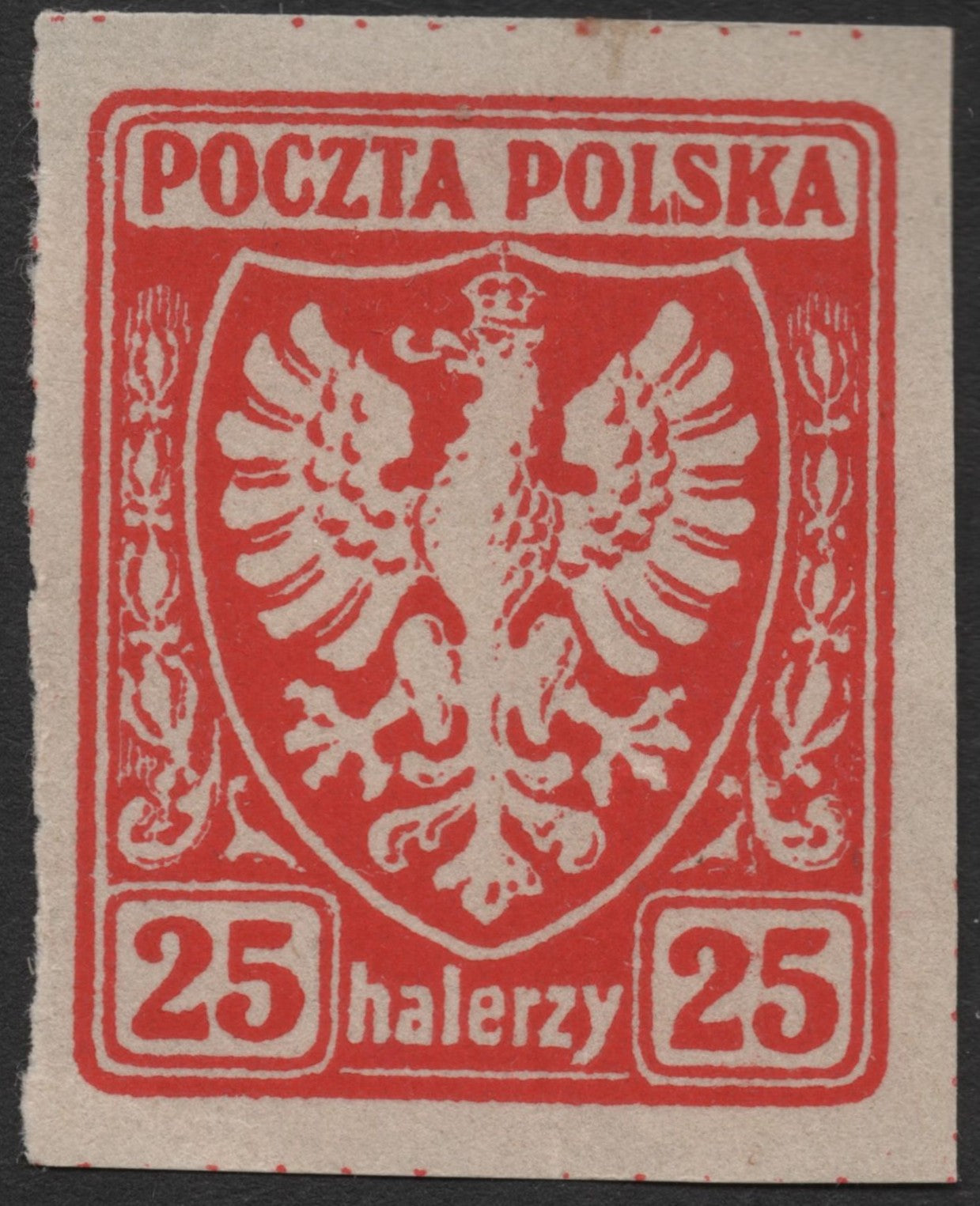 SCG2020 - Poland 1919 25h Eagle Coat of Arms Stamp (Mint)