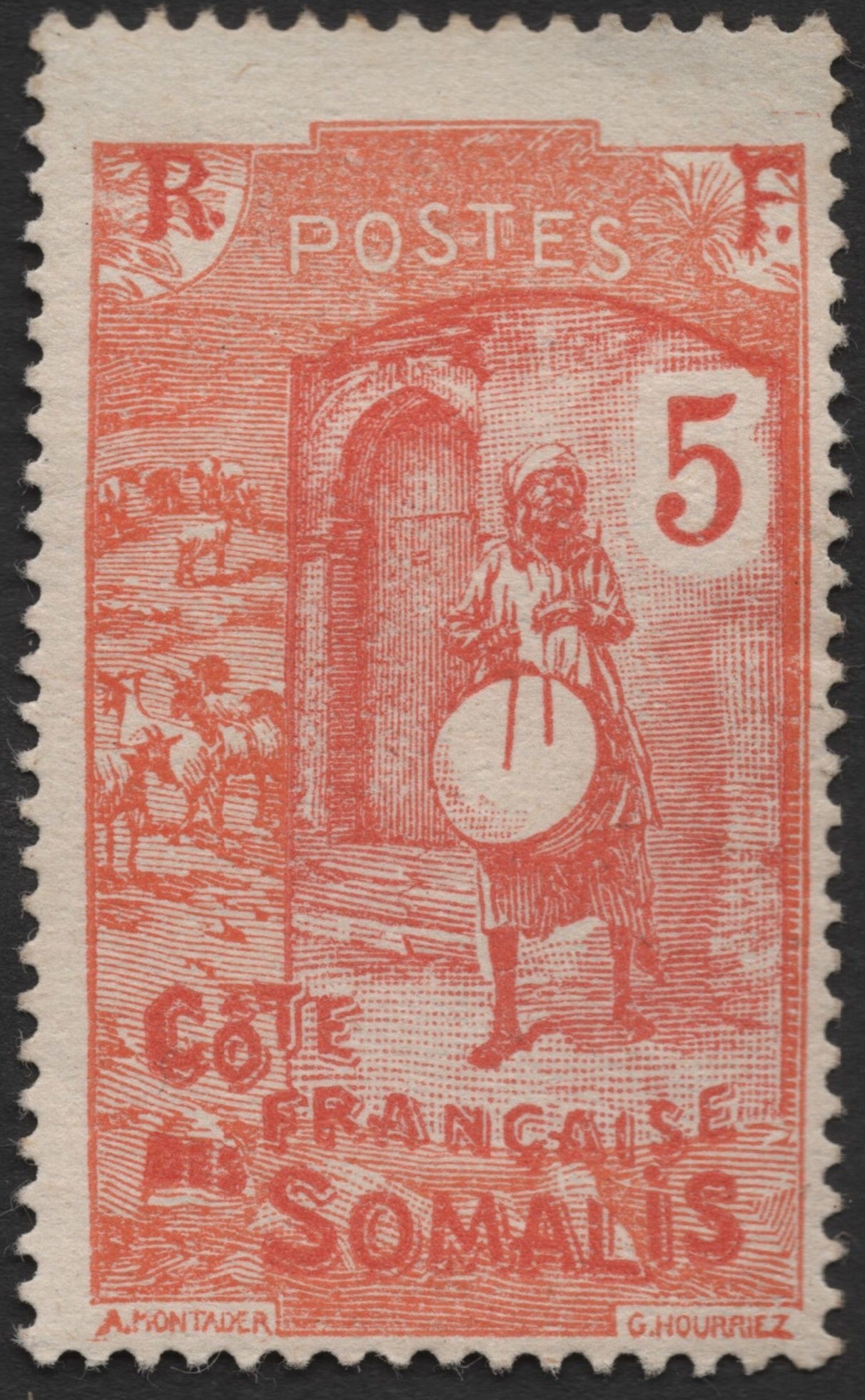 SCG2003 -  1938 Cote Française des Somalis 5c Drummer Stamp