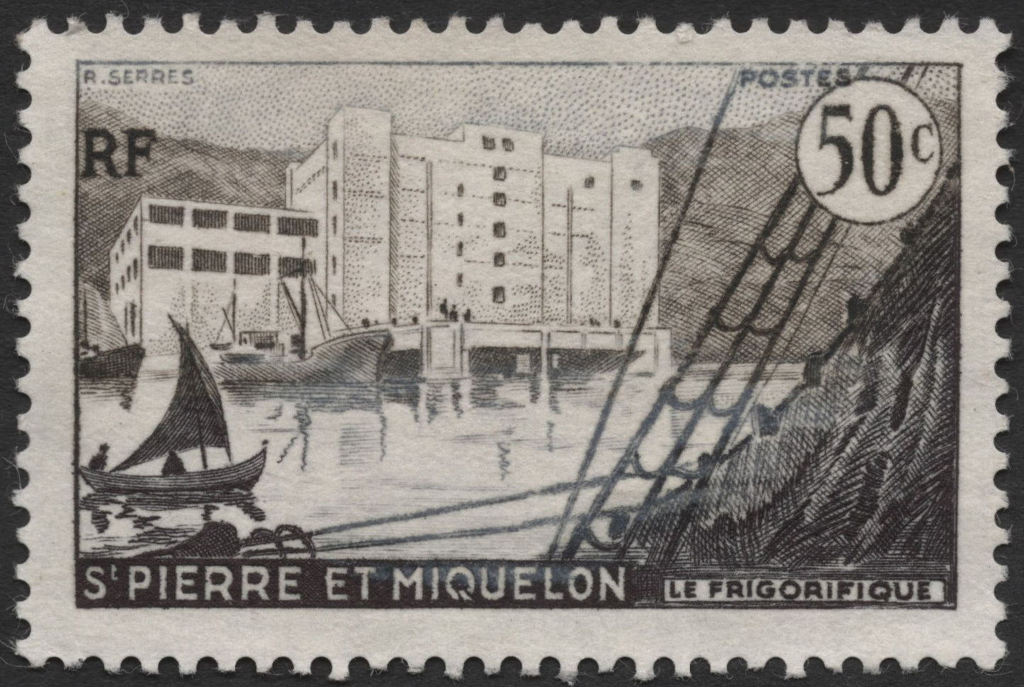 SCG2005 - 1947 St. Pierre et Miquelon "Le Frigorifique" 50c Stamp
