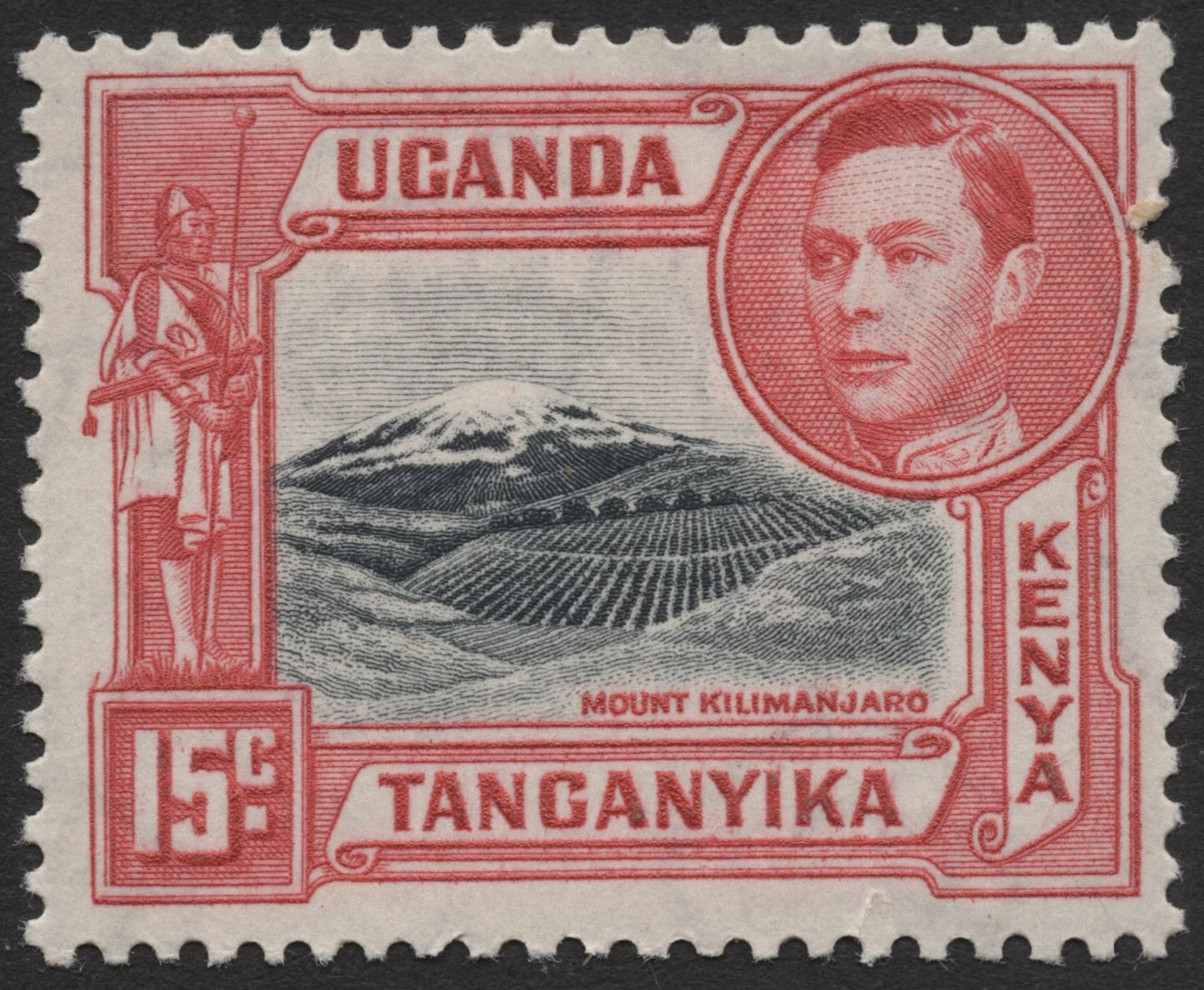 SCG2047 - 1938 Kenya Uganda Tanganyika 15c Mount Kilimanjaro Stamp – King George VI