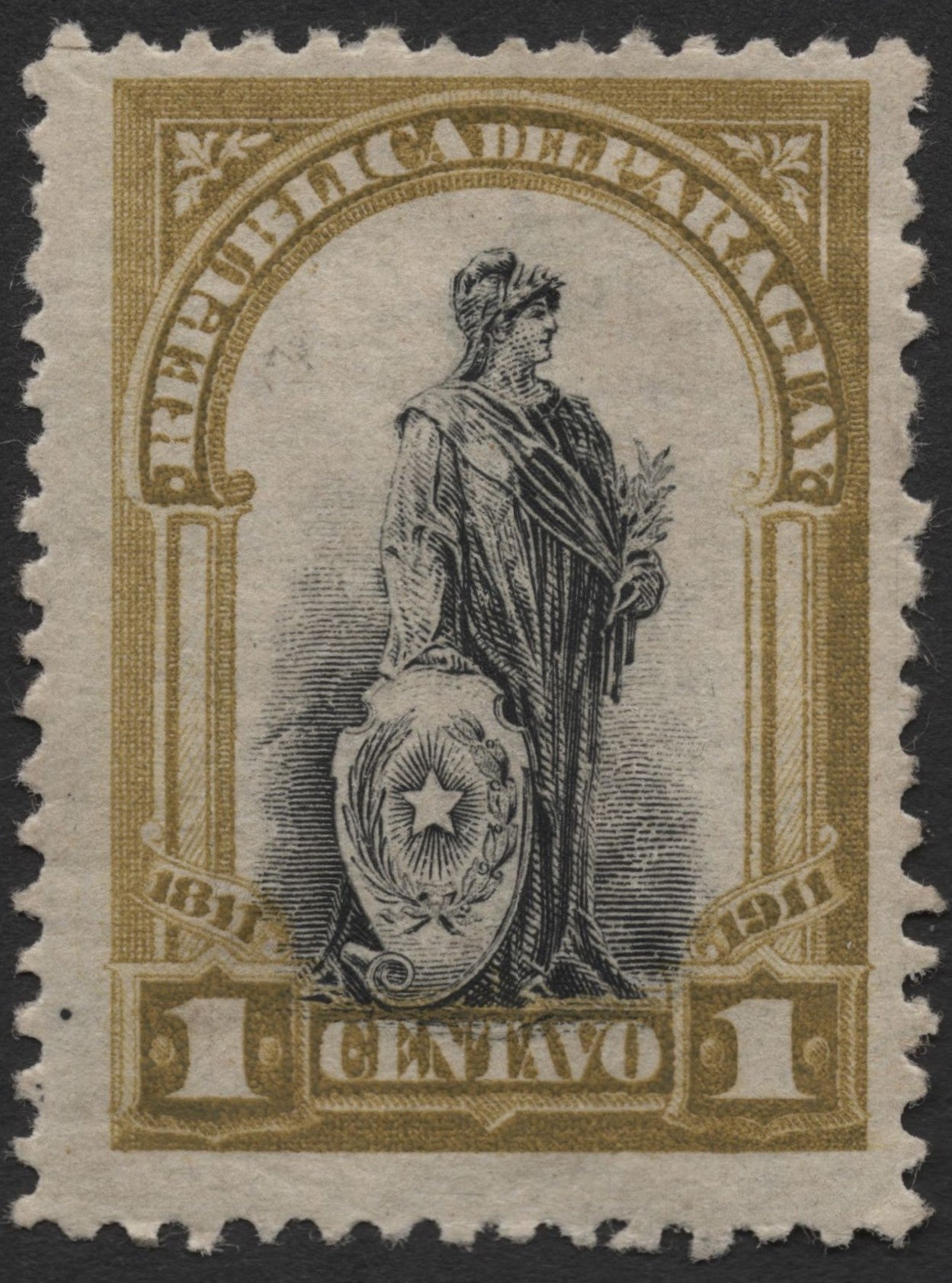 SCG2106 - 1911 Paraguay 1 Centavo Independence Centennial Stamp