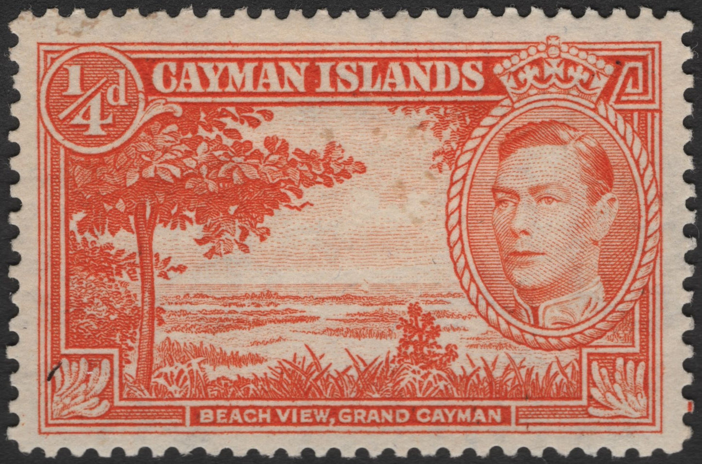 SCG2097 - 1938 Cayman Islands ¼d King George VI – Beach View, Grand Cayman
