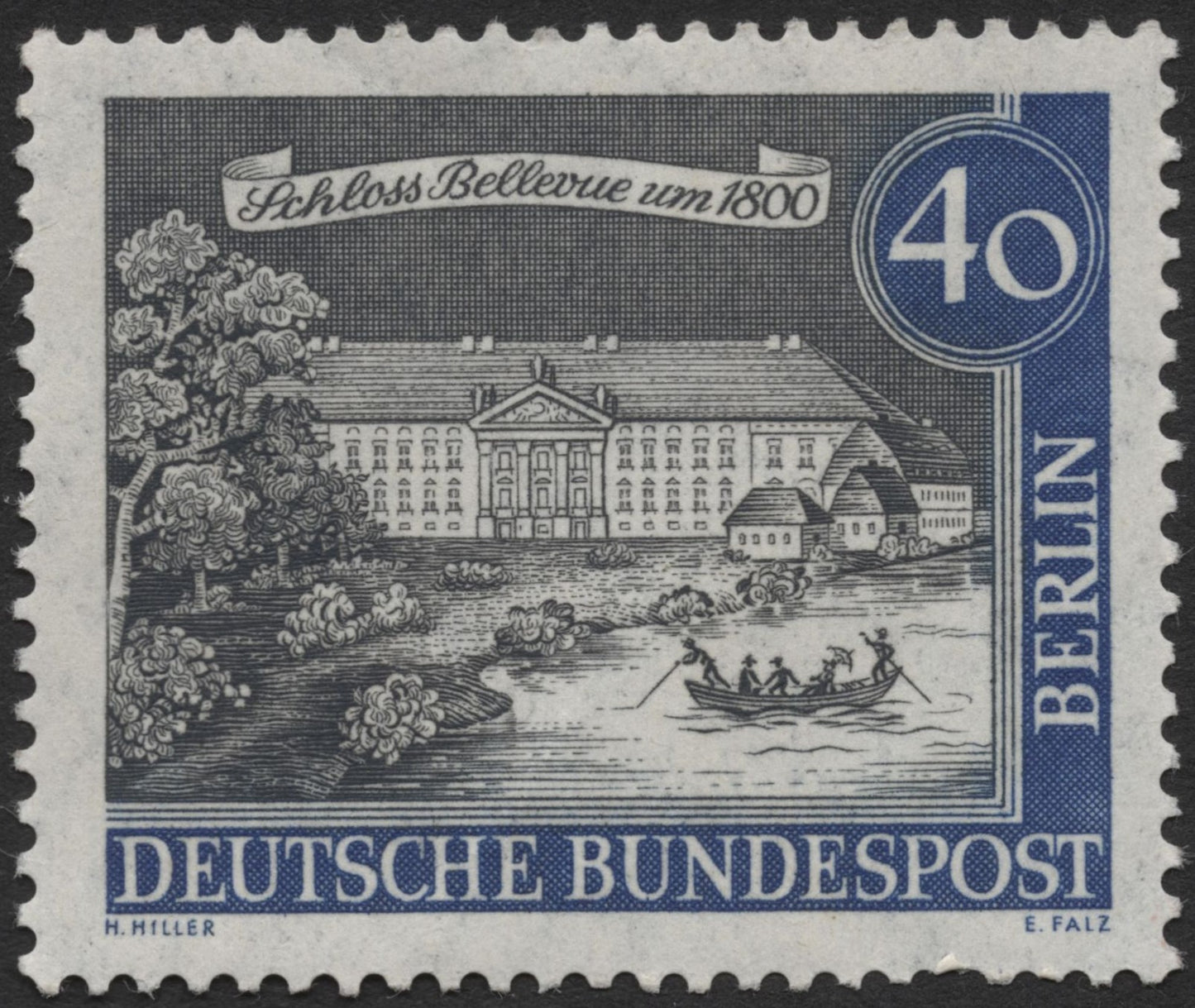 SCG2121 - Germany Berlin 40 Pf Schloss Bellevue Stamp (circa 1960s)