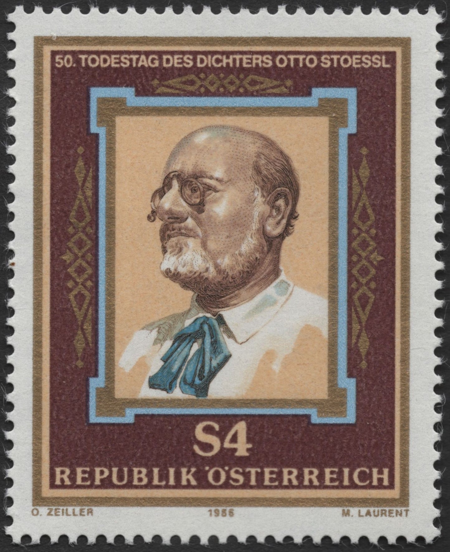 SCG2124 - Austria 1986 Otto Stoessl Memorial Stamp – 50th Death Anniversary