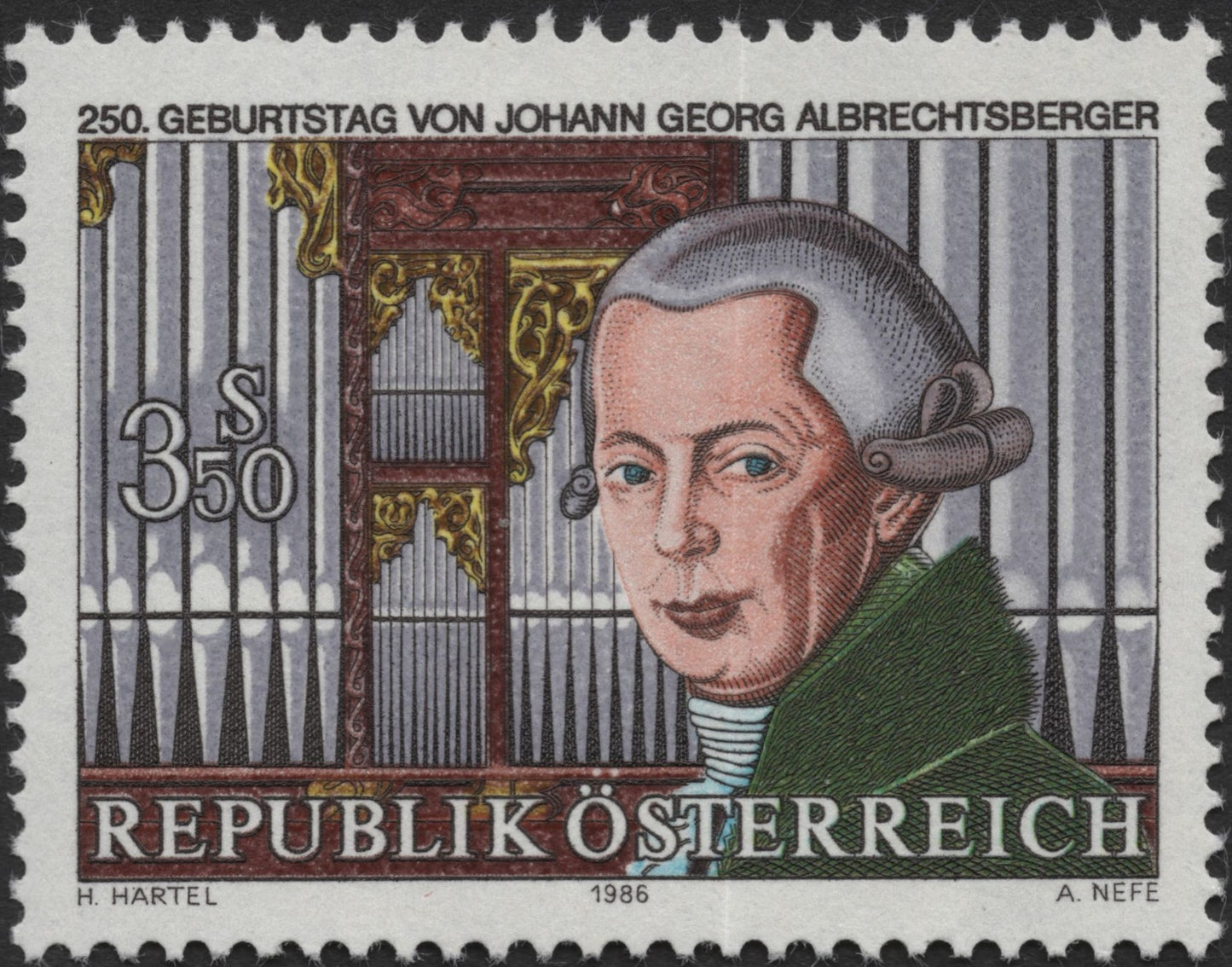 SCG2133 - Austria 1986 – 250th Birth Anniversary of Johann Georg Albrechtsberger