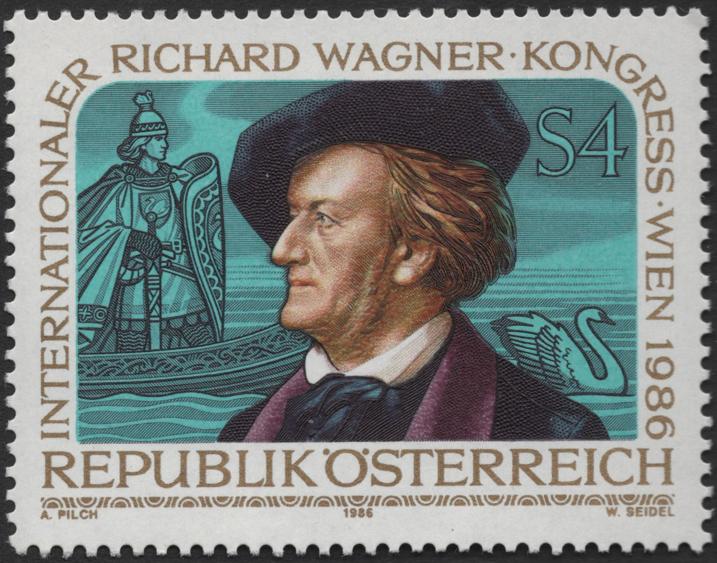 SCG2143 - Austria 1986 Richard Wagner Congress Stamp – S4