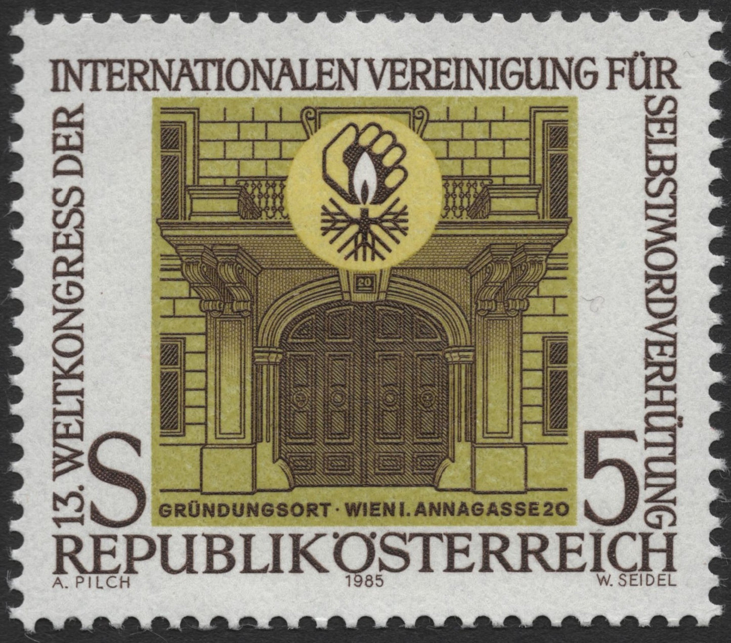 SCG2152 -  Austria 1985 – 13th World Congress for Suicide Prevention Stamp